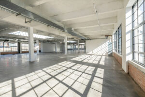 Large office area can be furnished in a variety of ways